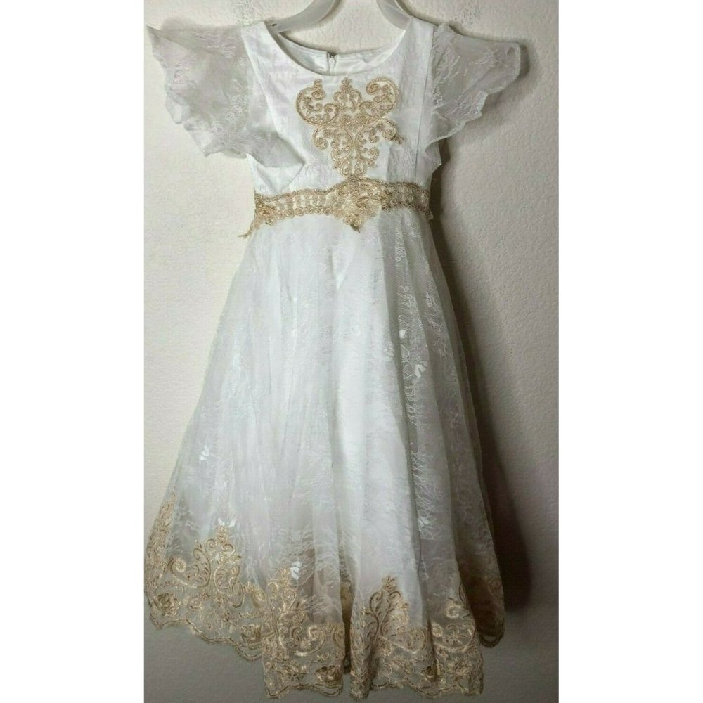 Flower Girls Lace Applique Ball Gowns First Commun